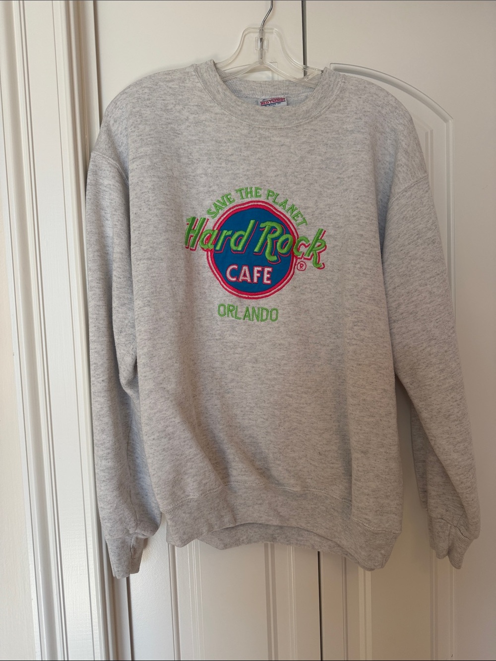 Hard Rock Cafe Orlando Gray Crew Sweatshirt - Save The Planet Logo